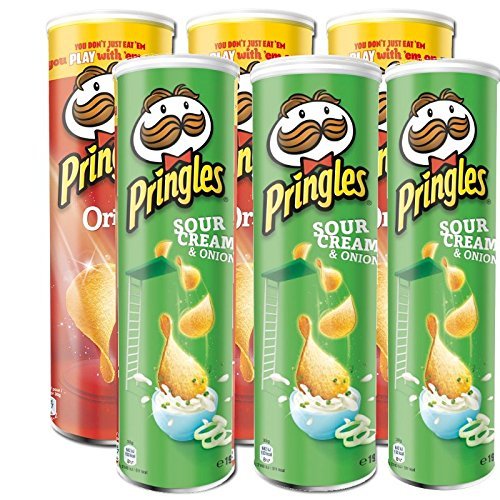 Pringles Mixed Pack 165g 6pk - Original & Sour Cream | at Mighty Ape NZ