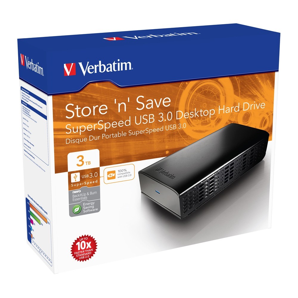 Verbatim 3.5" Store'n'Save Desktop Hard Drive USB 3.0 - 3TB image