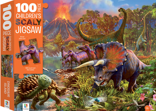 Hinkler: 100-Piece Scaly Jigsaw Puzzle - Dinosaurs