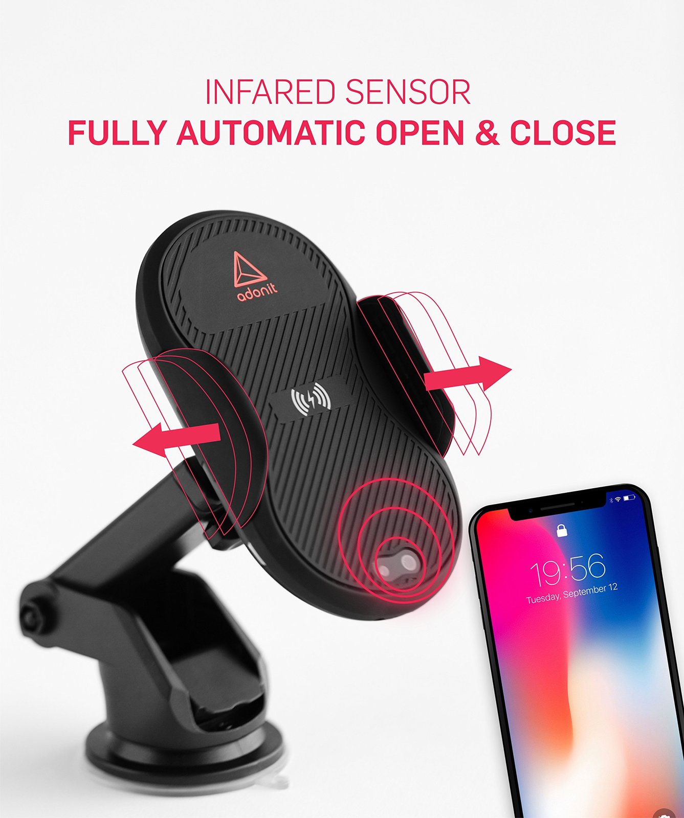 ADONIT AutoClamping Wireless Car Charger at Mighty Ape NZ