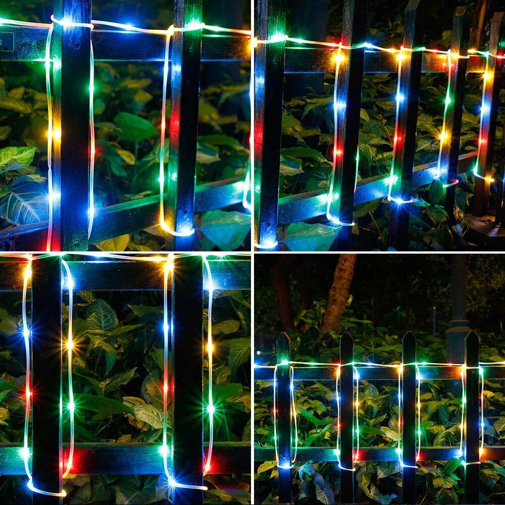 LED Rope Lights Outdoor String Lights Battery Powered with Remote