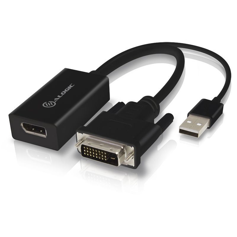 Alogic DVI to DisplayPort Adapter Converter Male to Female Premium