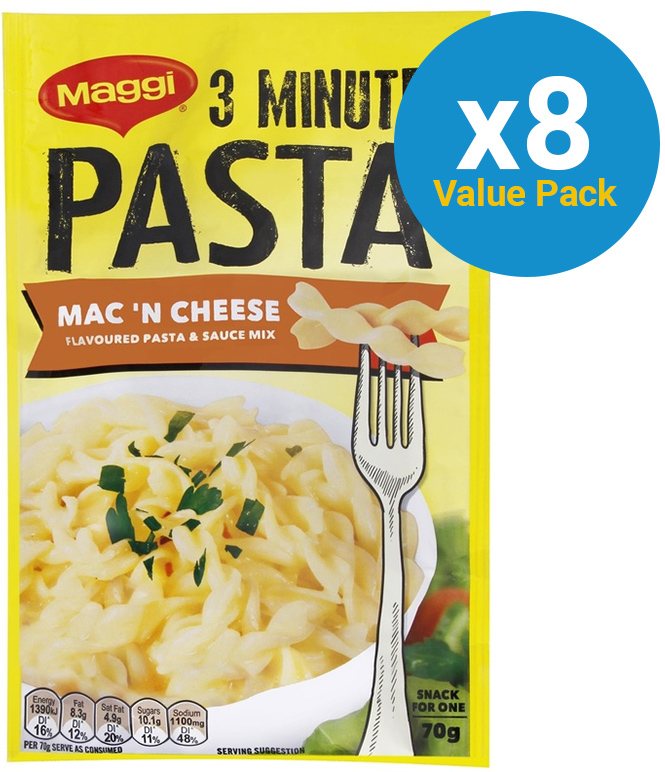 Maggi 3 Minute Pasta - Macaroni Cheese 70g (8 Packs)