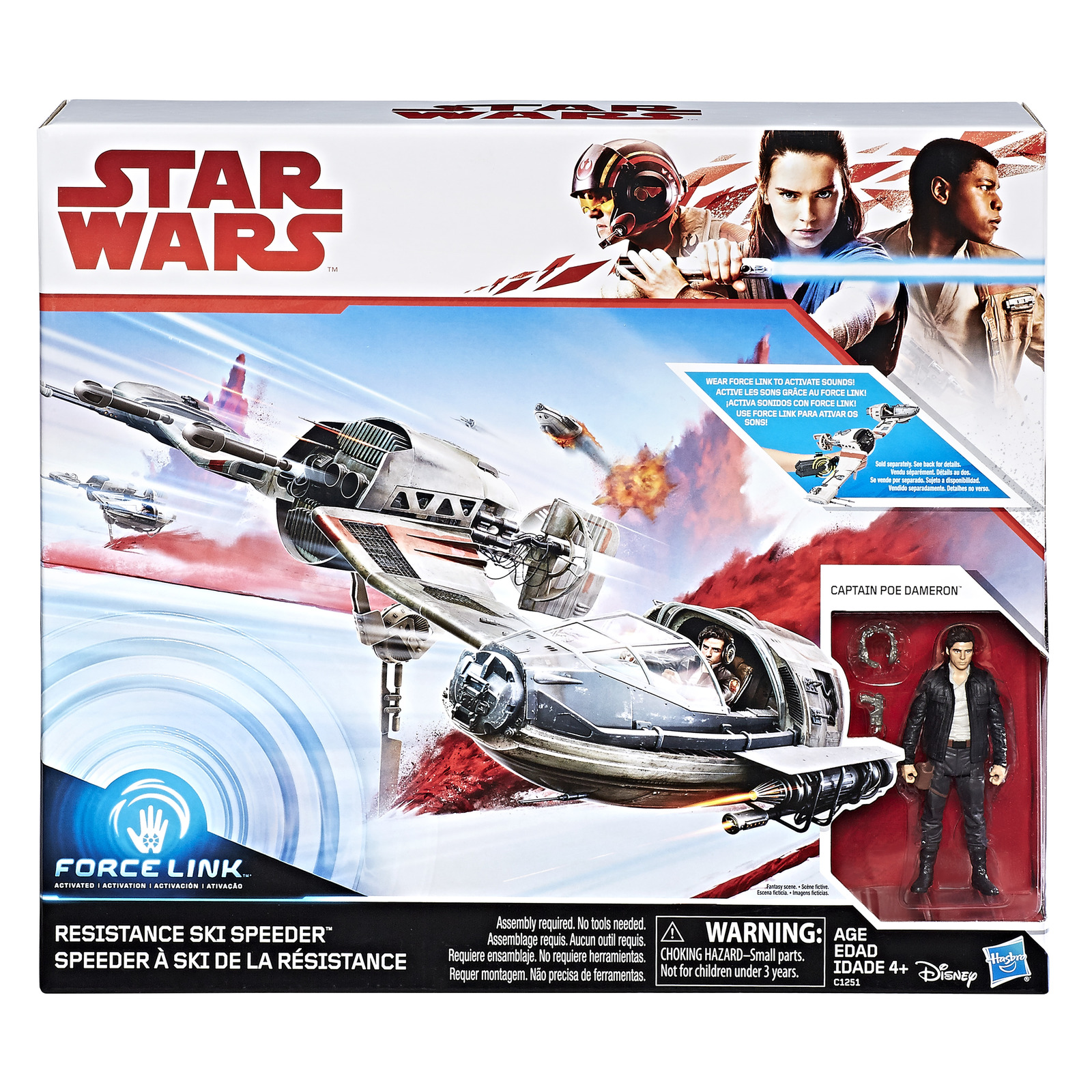 Star Wars: Force Link Figure - Poe Dameron & Ski Speeder 2 Pack