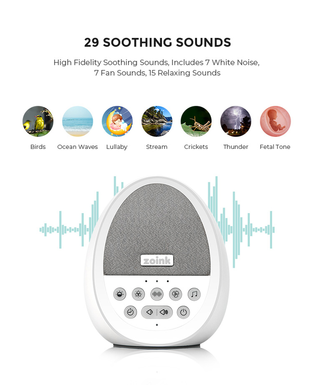 Zoink: Night Light Natural Sound White Noise Machine - White