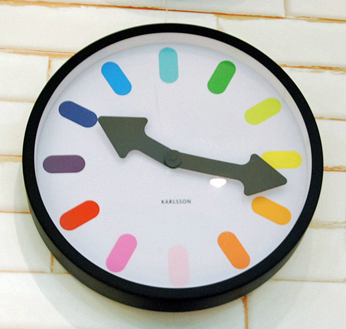 Karlsson Pictogram Rainbow Wall Clock White and Black at Mighty Ape NZ