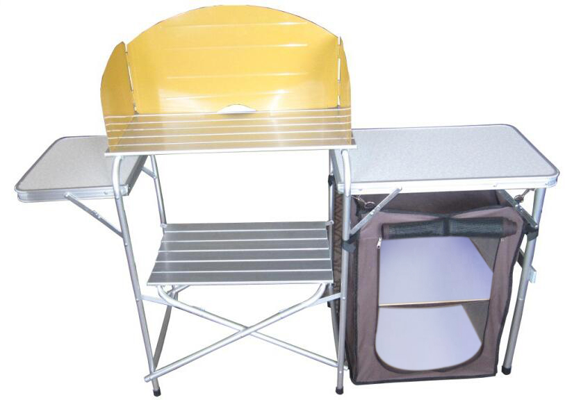 Foldable Camping Kitchen with Cupboard and Side Table image