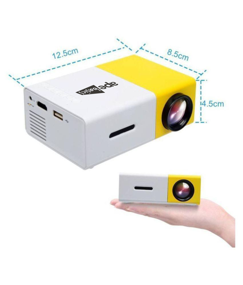 Ape Basics Portable Full Color LED LCD Video Projector - Yellow