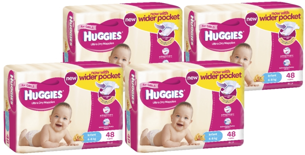 Huggies Ultra Dry Nappies Bulk Shipper - Infant Girl 4-8kg (192) image