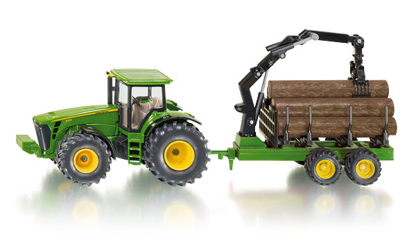 Siku: John Deere Tractor with Forestry trailer - 1:50