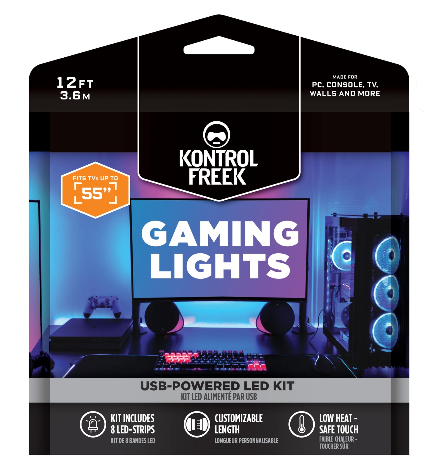 KontrolFreek Gaming Lights USB Power Extension Strip PC, PS5, PS4