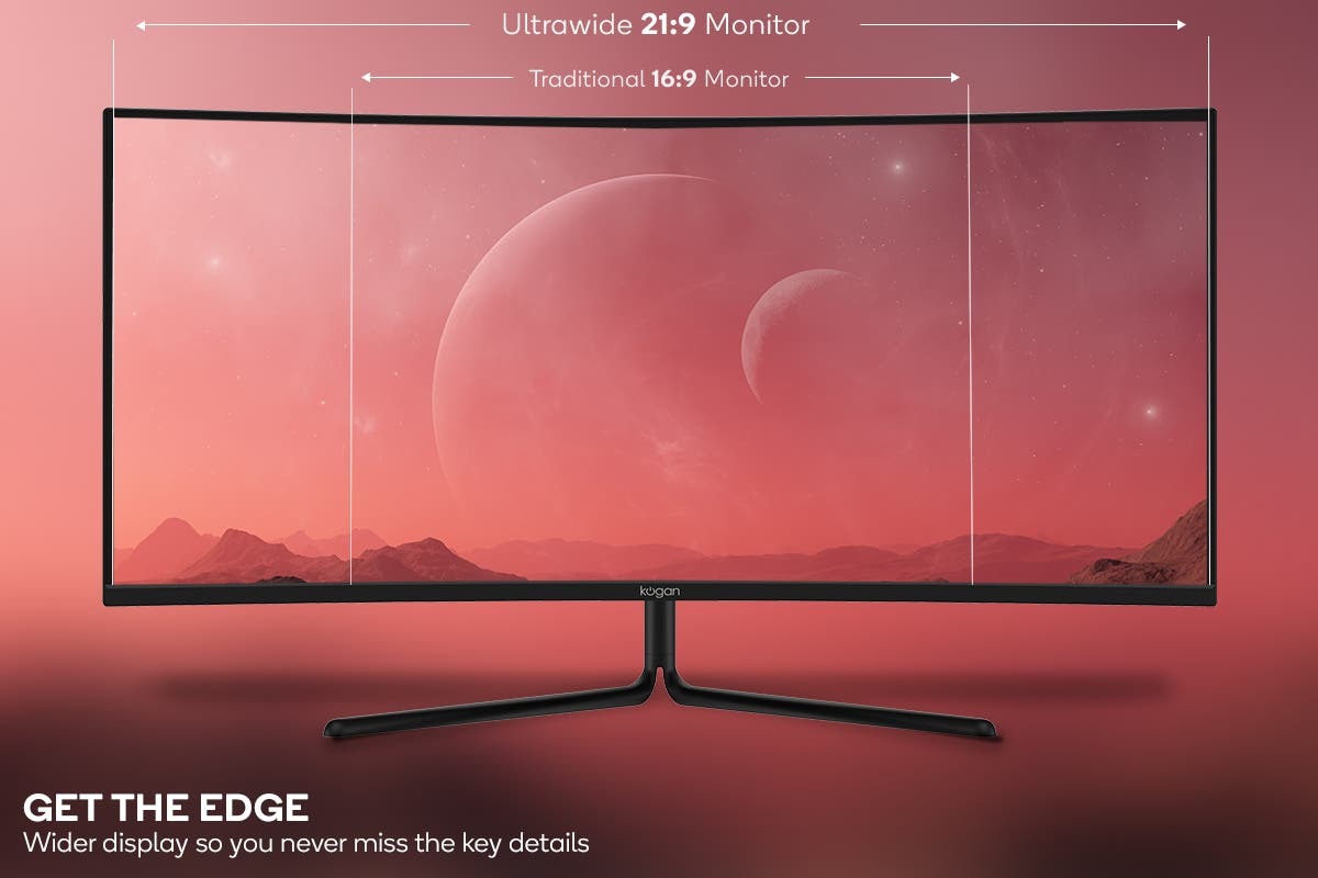 Kogan 34" WQHD Curved 219 Ultrawide 144Hz HDR Gaming Monitor at