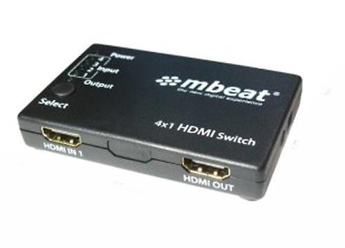 mbeat 4 Port Powered HDMI Switch with Remote Control