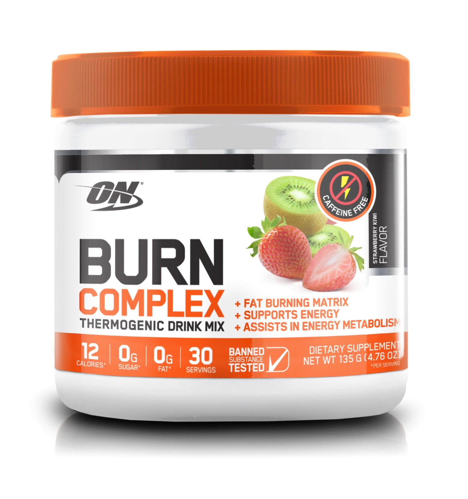 Optimum Nutrition: Burn Complex Non-Stimulant Thermogenic Drink Mix - Kiwi Strawberry (30 Serves) image