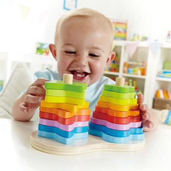 Hape: Double Rainbow Wooden Stacker image