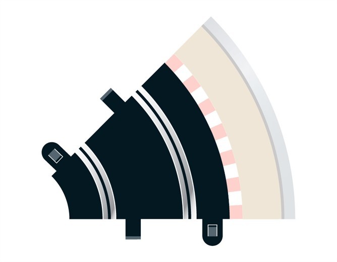 Scalextric 45 Degree Radius 1 Curve Track image