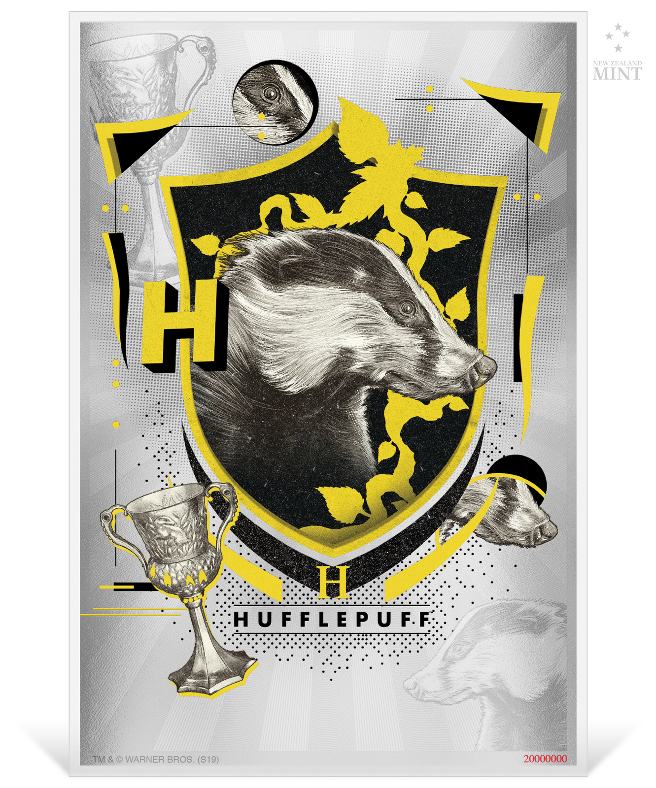 NZ Mint: Harry Potter - Silver Coin Note - Hufflepuff 2020 (5g Silver) image