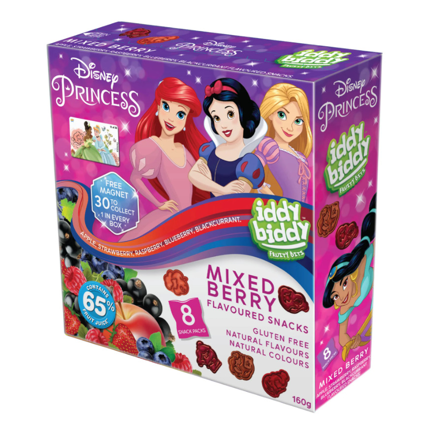 Iddy Biddy Disney Princess Fruit Snacks 6x160g at Mighty Ape NZ