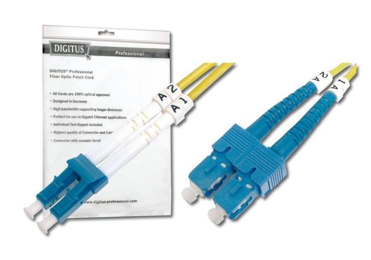 Digitus 2m Fibre Optic Singlemode LC/SC OS2 Patch Cable