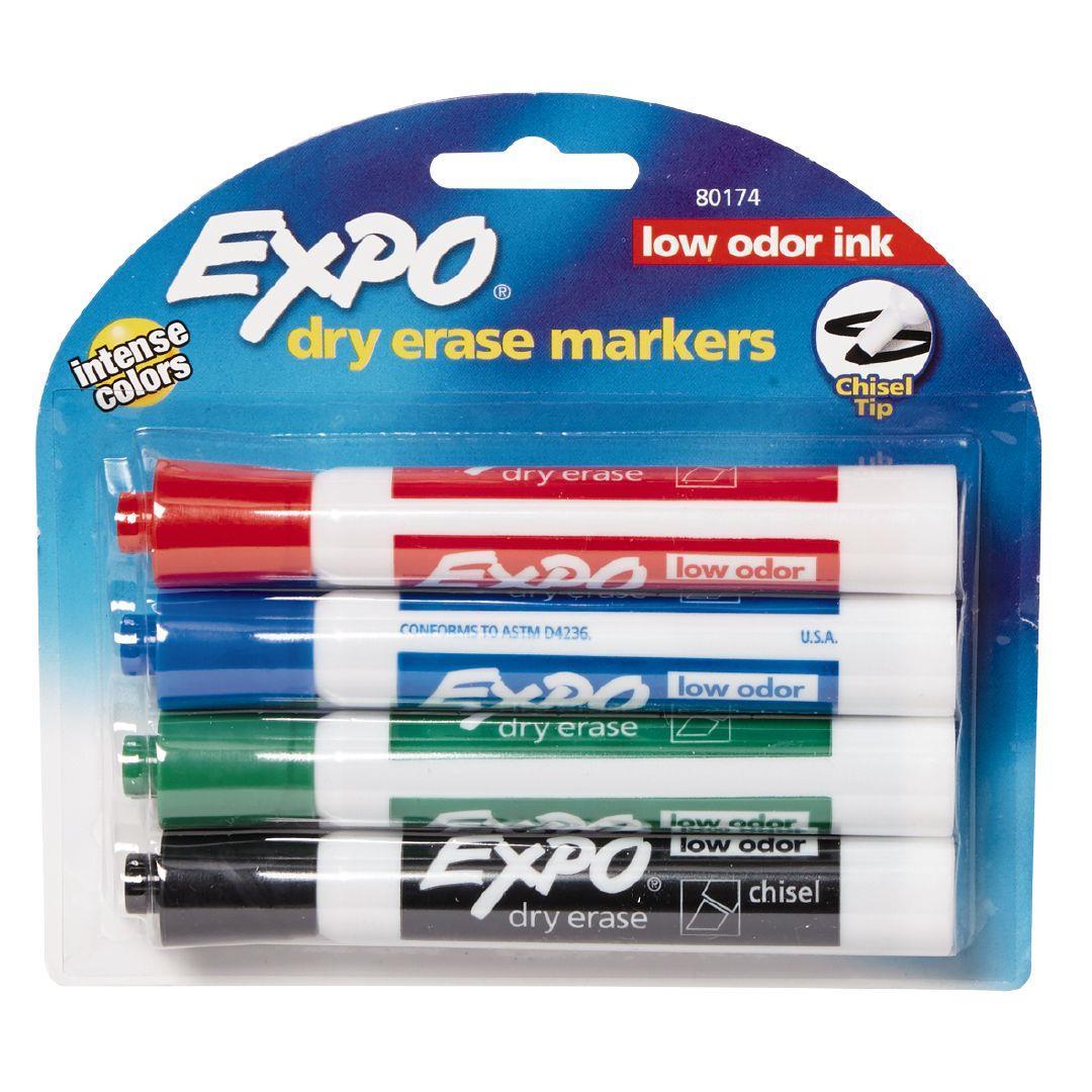 Buy Expo Whiteboard Chisel Tip Markers Assorted Pack of 4 at Mighty Ape NZ