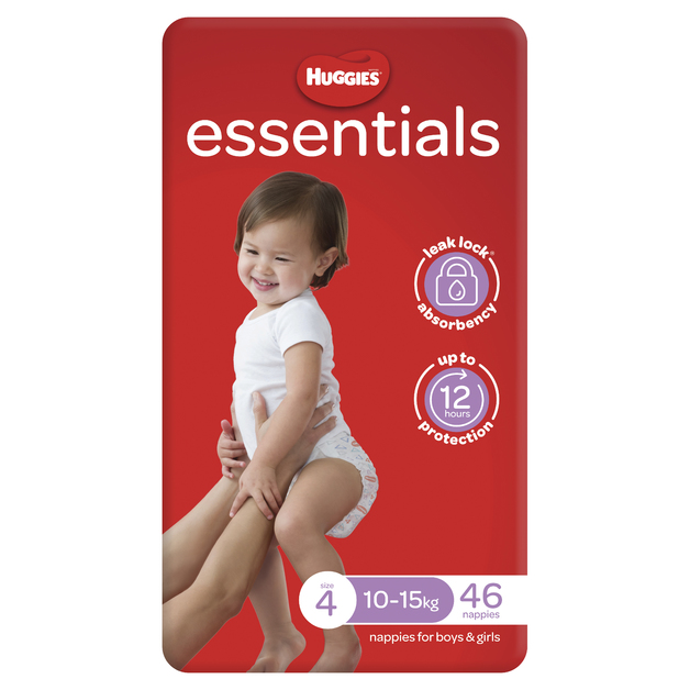 Buy Huggies Essentials Toddler Nappies Size 4 at Mighty Ape Australia