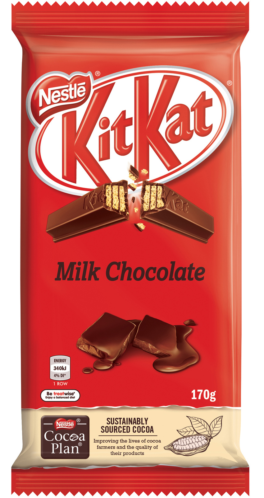 KitKat Milk Chocolate Block 170g At Mighty Ape NZ