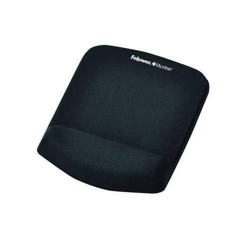 Fellowes Mouse Pad & Wrist Rest - Plush Touch - Lycra - Black