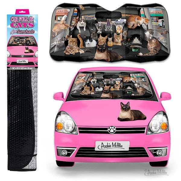 Car Full of Cats Auto Shade image