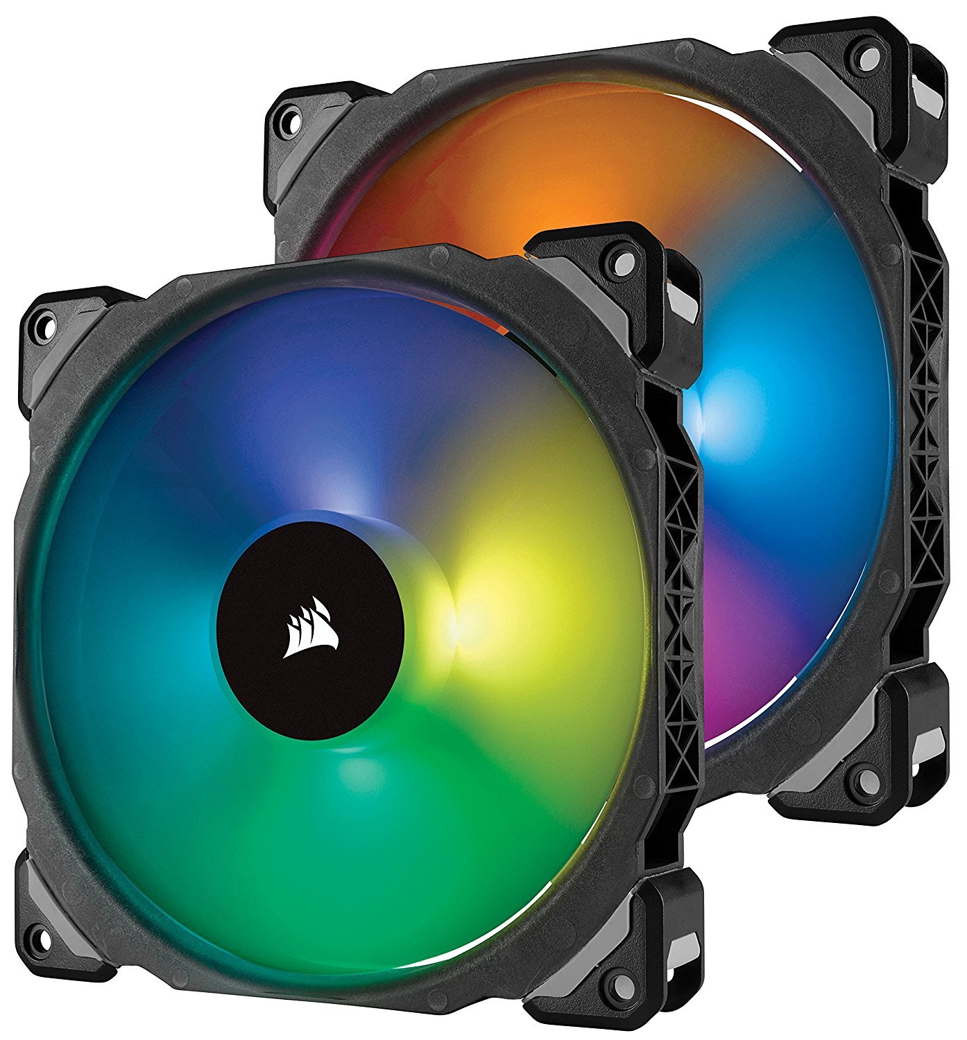 Corsair ML140 PRO RGB LED 140MM PWM Premium Magnetic Levitation Fan — Twin Fan Pack with Lighting Node PRO image