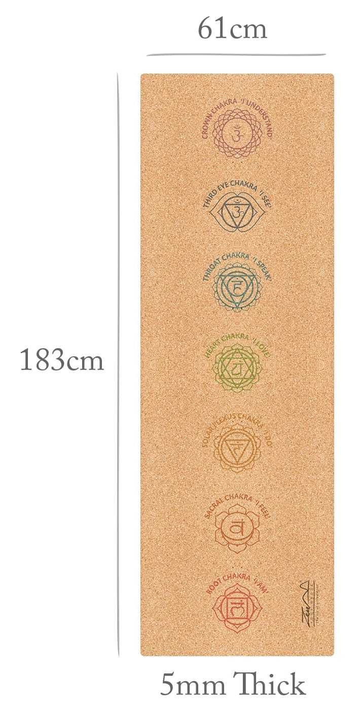 Chakra Cork Yoga Mat with Strap at Mighty Ape NZ