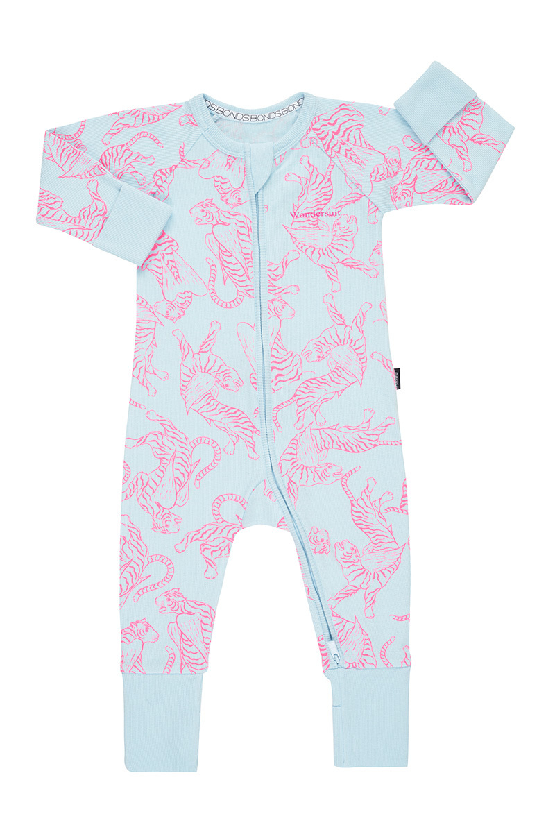 Bonds Ribbies Zippy Wondersuit Long Sleeve - Flying Tiger (6-12 Months)