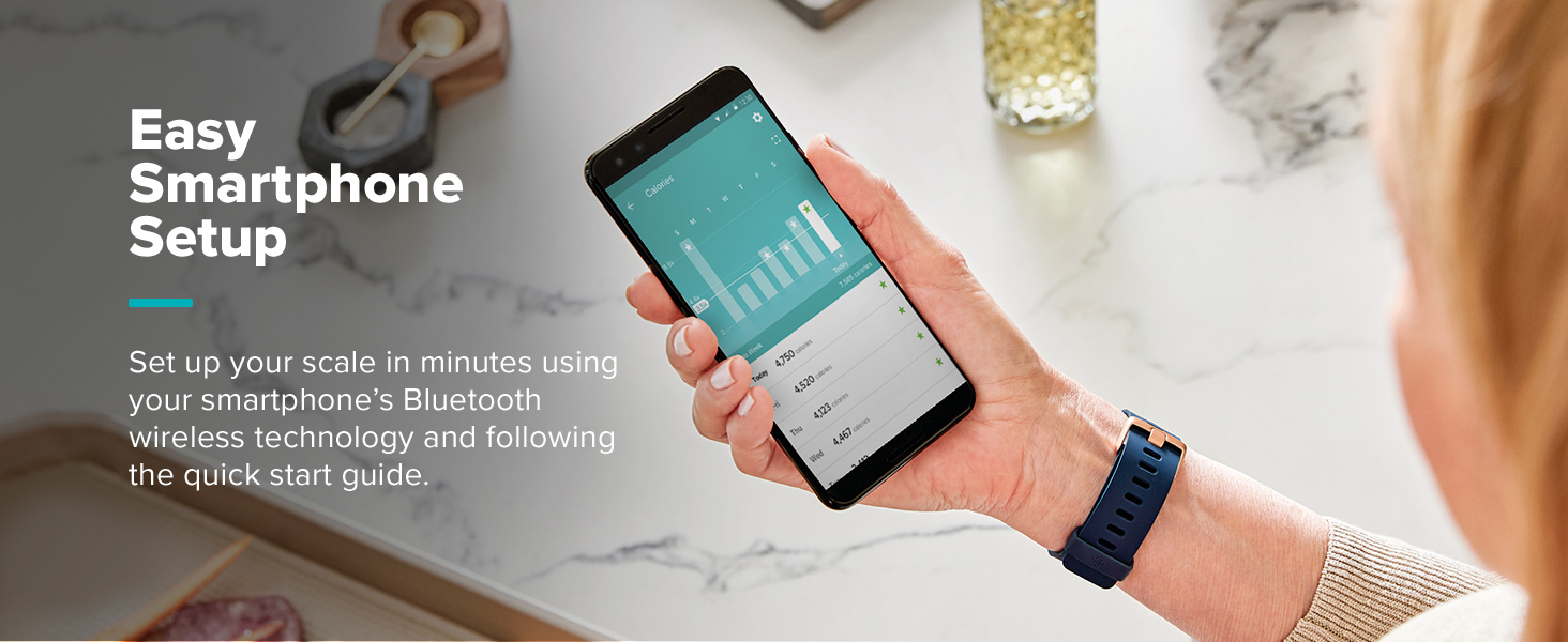 Fitbit Aria Air Bluetooth Digital Body Weight & Bmi Smart Scale White