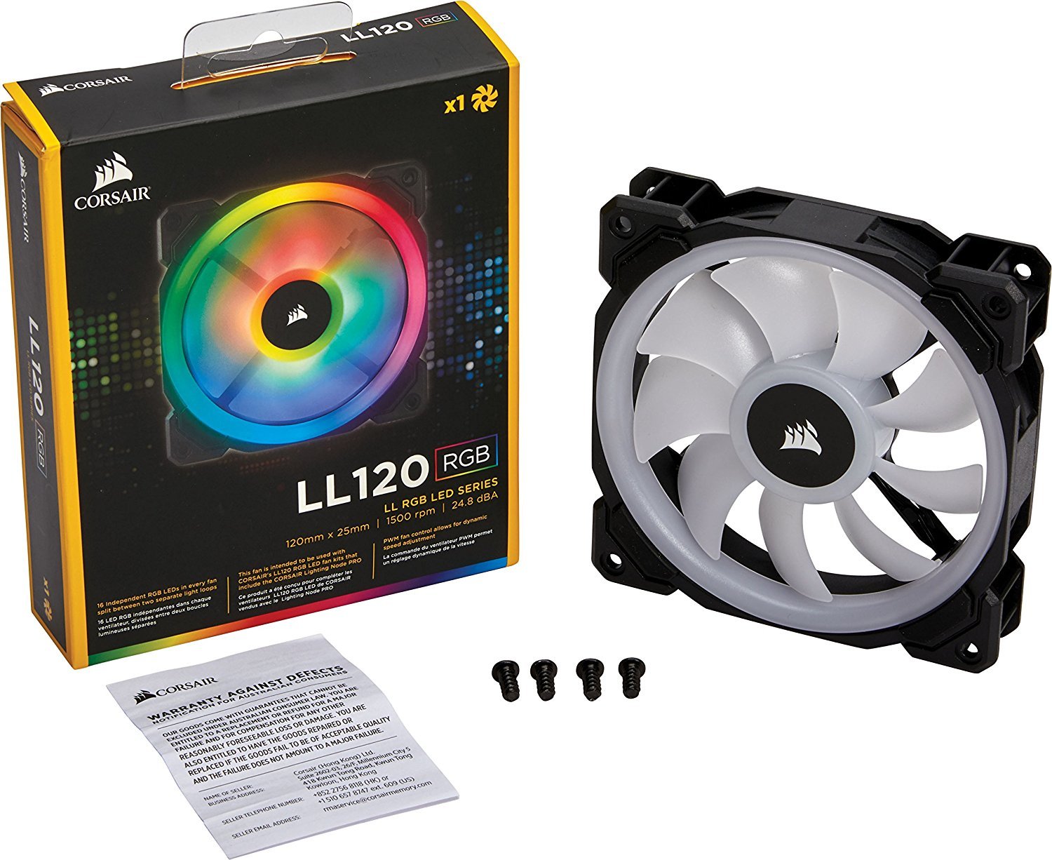 120mm CORSAIR LL120 RGB Dual Light Loop RGB LED PWM Fan