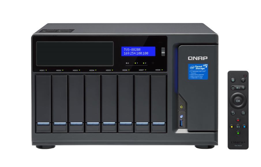 Qnap Tvs-882Br-Odd-I7-32G 8-Bay Nas (No Disk), 1 X Blu-Ray , Core I7-7700 3.6 Ghz, 32Gb, 250W