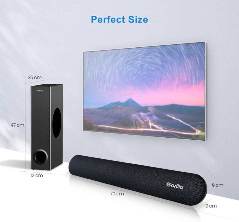 Gorilla 2.1 Channel 140W Sound Bar with Subwoofer