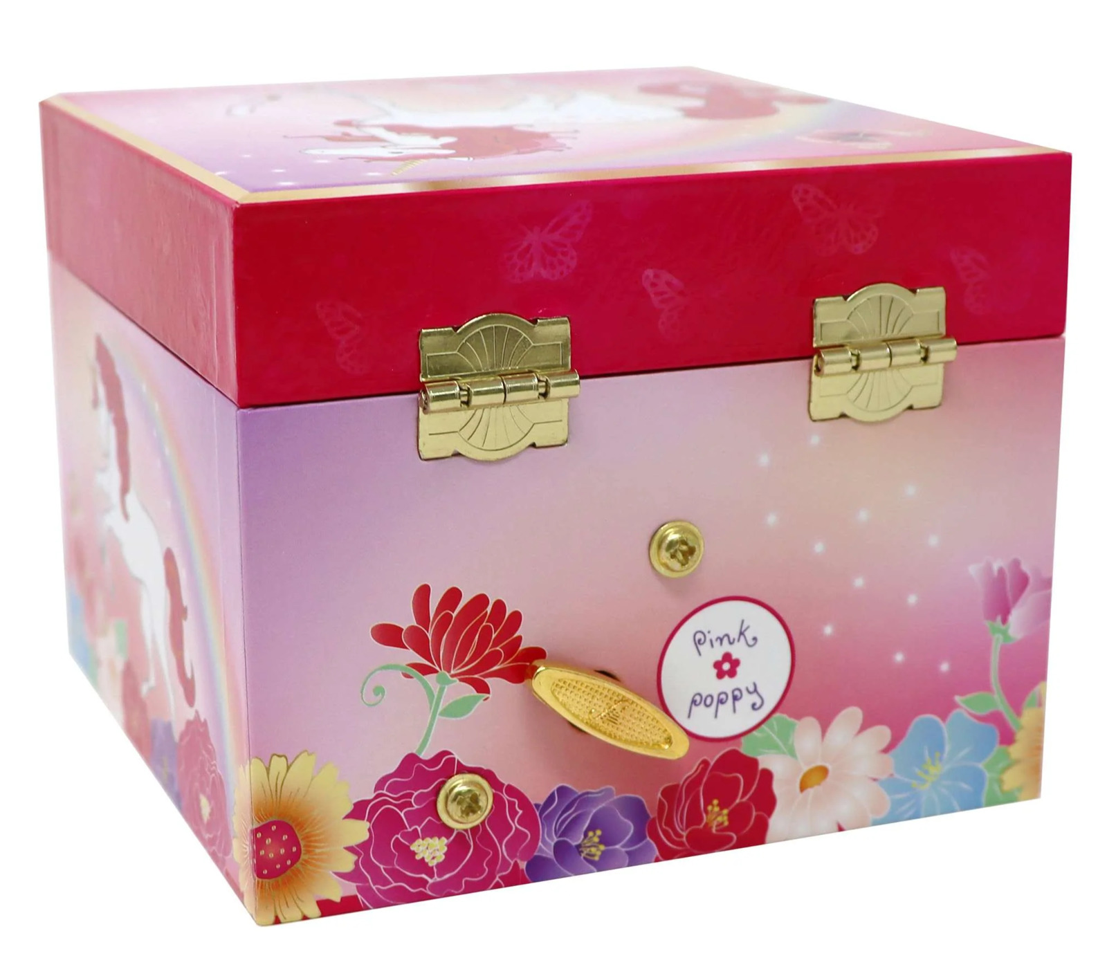 Buy Pink Poppy Unicorn Butterfly Musical Jewellery Box at Mighty Ape NZ