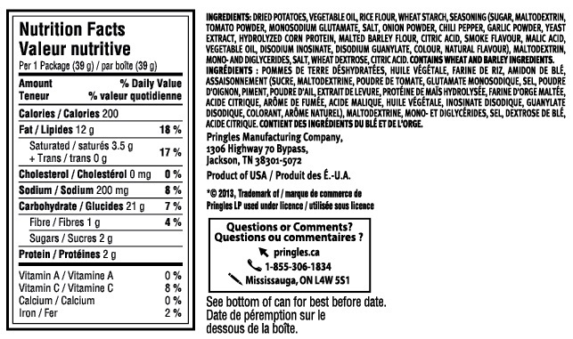 Pringles Grab & Go Small Barbecue 40g 12 pack image
