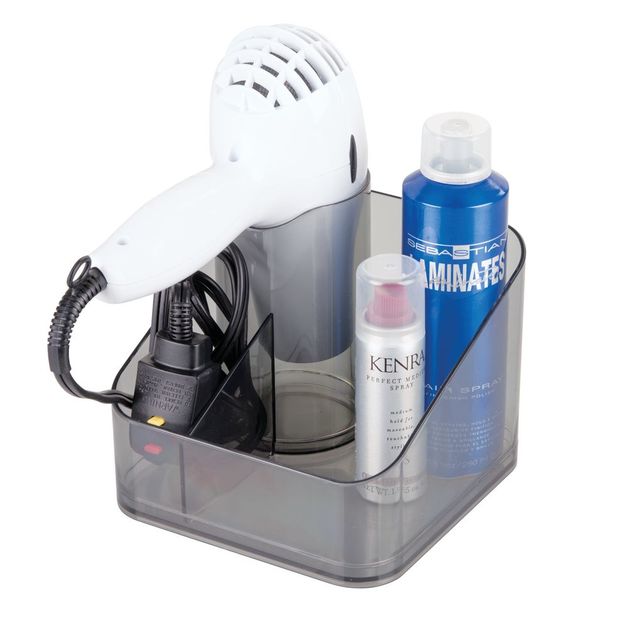 InterDesign Clarity Hair Dryer Holder Smoke at Mighty Ape NZ