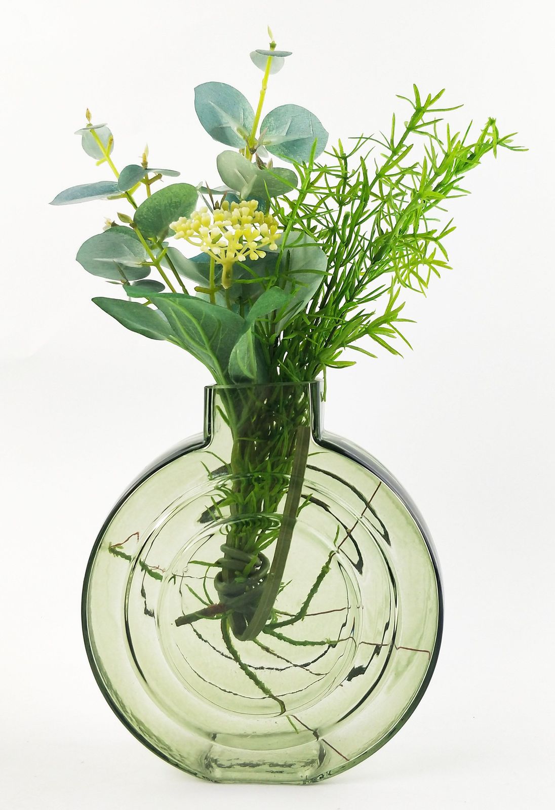 Urban Products Tommy Round Glass Vase Sage (16.5cm) at Mighty Ape NZ