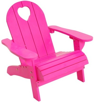 Pink Wood Beach Chair w/Cut Out Heart