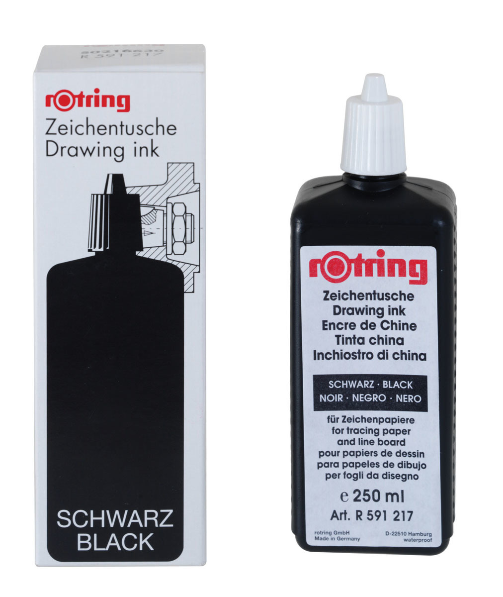 Rotring: Drawing Ink - Black (250ml)