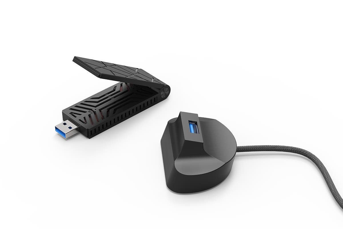 Kogan AC1900 DualBand USB 3.0 Beamforming WiFi Adapter with Cradle