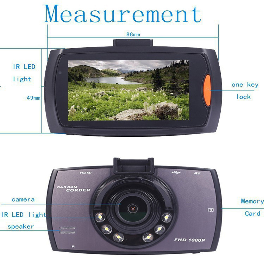 Full HD 1080p Car Dash Camera with Reverse Camera image