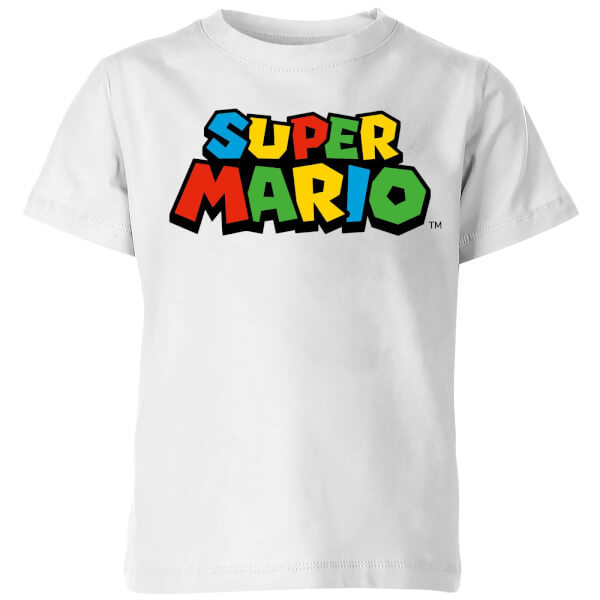 Nintendo Super Mario Colour Logo T-Shirt Kids' T-Shirt - White - 11-12 Years image