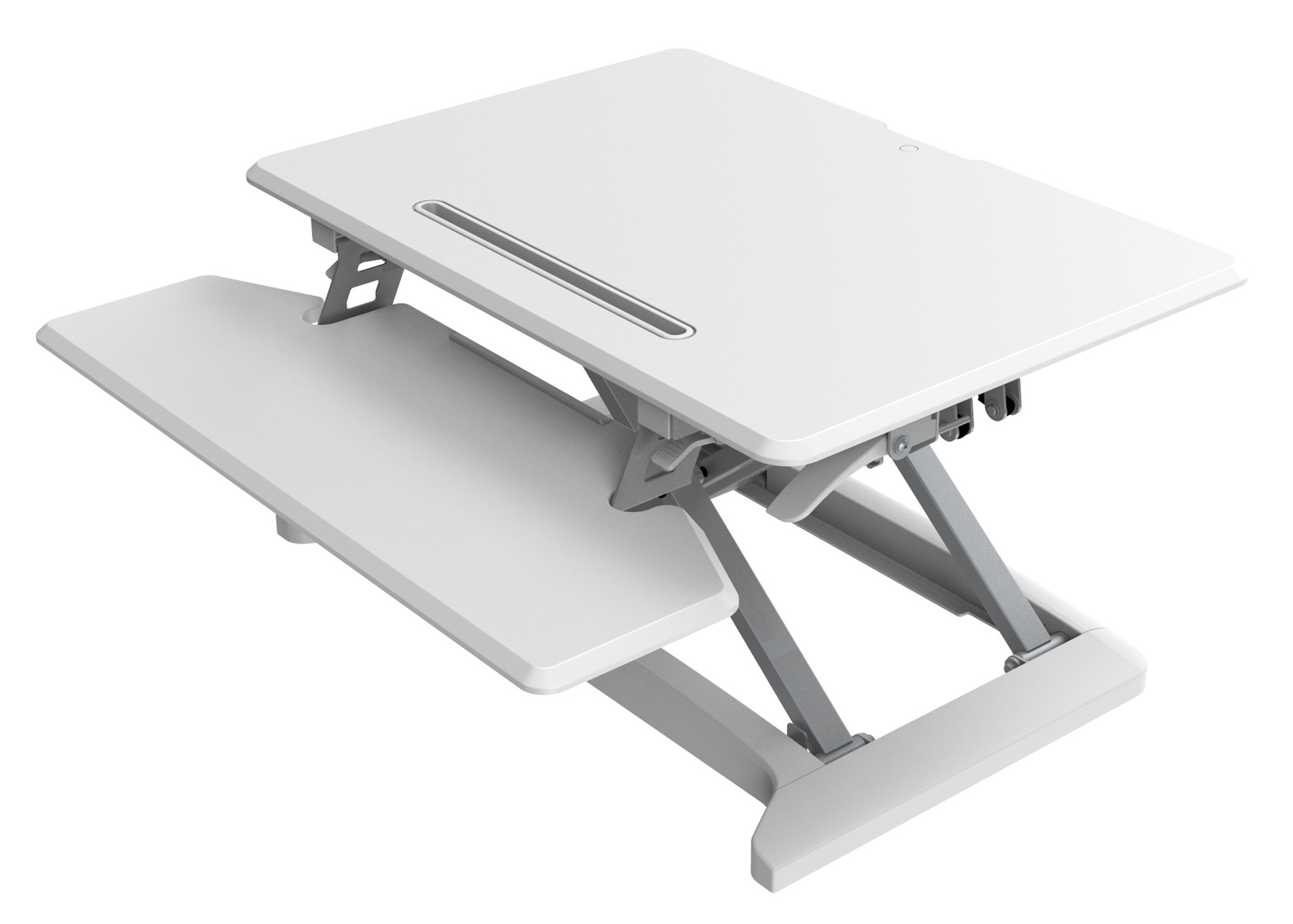 Gorilla Office: Ergonomic Deskalator White (700 x 480mm) Height Adjustable Workstation image