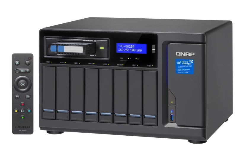 Qnap Tvs-882Br-Odd-I5-16G 8-Bay Nas (No Disk), 1 X Blu-Ray , Core I5-7500 3.4 Ghz, 16Gb, 250W image