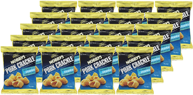 Nobbys Pork Crackle - Original (20 x 25g) | at Mighty Ape NZ