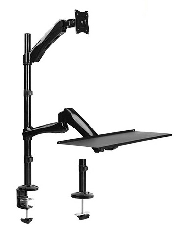 Brateck Single Screen Adjustable Monitor Stand Black