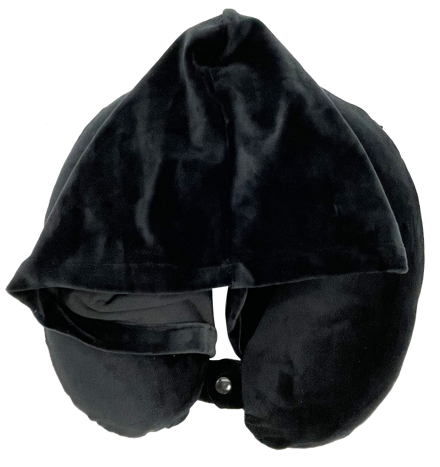 Cotton Travel Pillow With Hoodie Black at Mighty Ape NZ