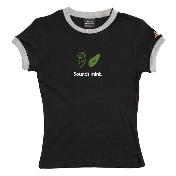Sounds Mint - Female Ringer Tee (Black) for image